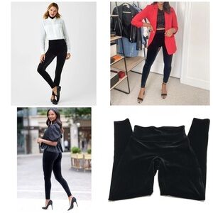 Spanx Black Velvet Leggings Size Medium